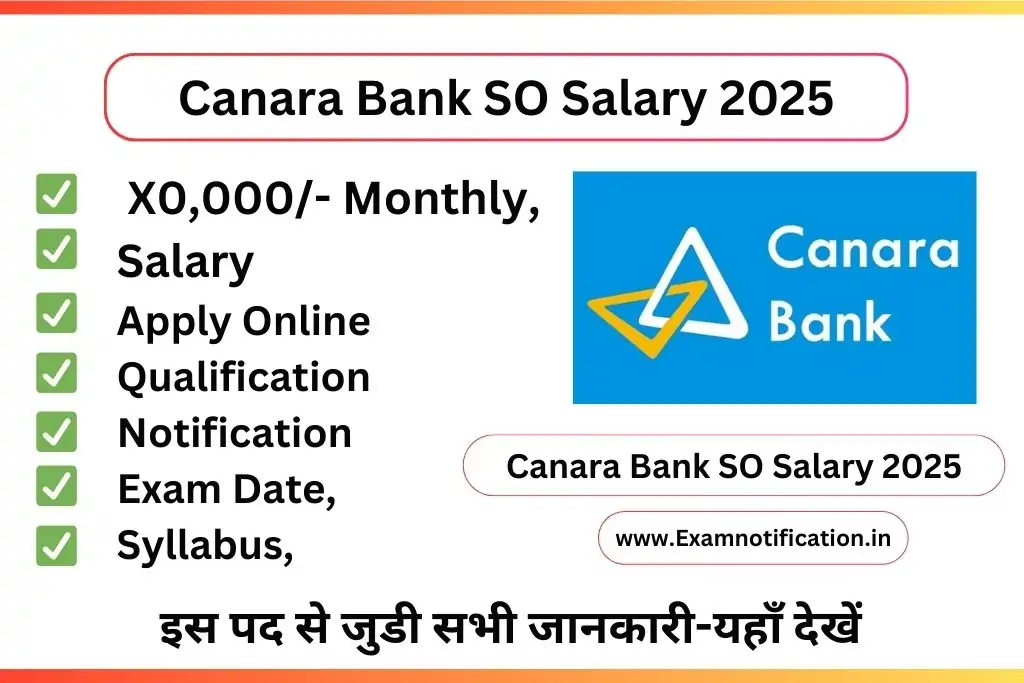 Canara Bank SO Salary 2025