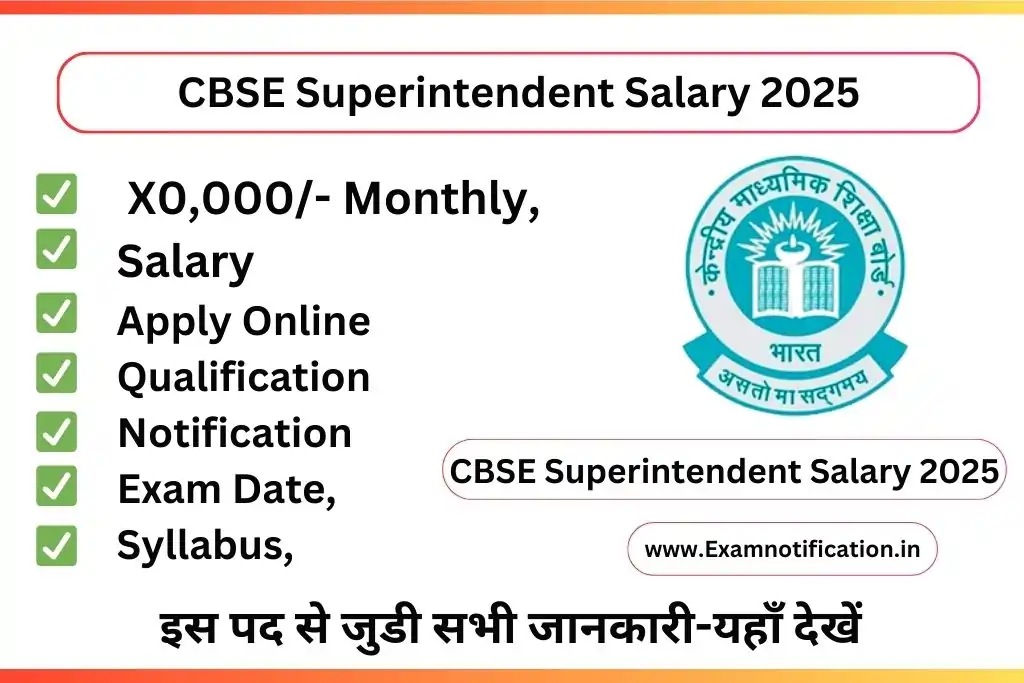 CBSE Superintendent Salary 2025